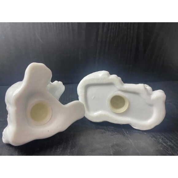 Vintage Ceramic White Persian Cuddling Cat Salt & Pepper Shakers with Stoppers - Picture 4 of 5